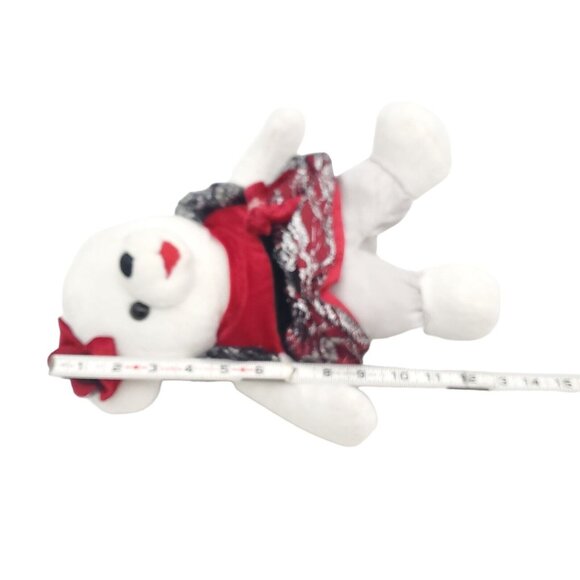 2013 Snow Flake 12" White Teddy Plush Dan Dee Christmas‎ Holiday Stuffed Animal - Picture 5 of 6